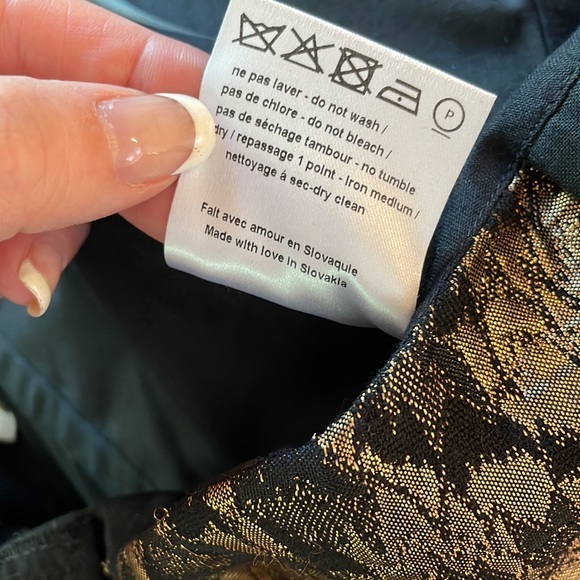 NWT Sezane Robe Simone Noir Dore Black Gold Leather Small Luxury Maximalist - Picture 16 of 16